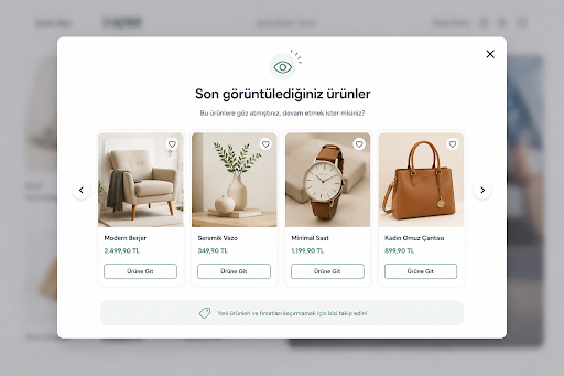Ürün Hatırlatıcı Pop-up